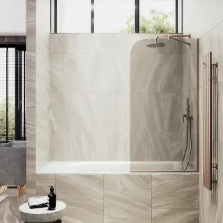 Шторка на ванну MaybahGlass MGV-59-2у 60см бронза